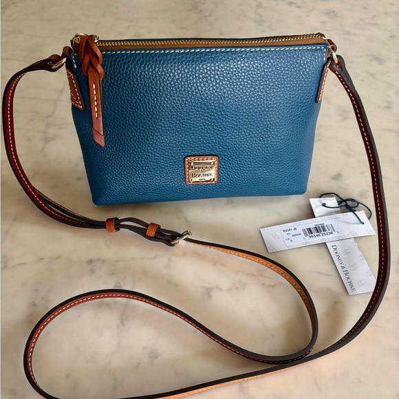 Dooney & Bourke Handbags - Dooney & Bourke Rosie Blue and Tan Crossbody Bag